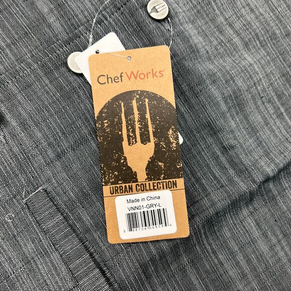 Chef Works Waitstaff Vest Mens L Large Gray Button Up Urban Collection Server - Picture 3 of 8